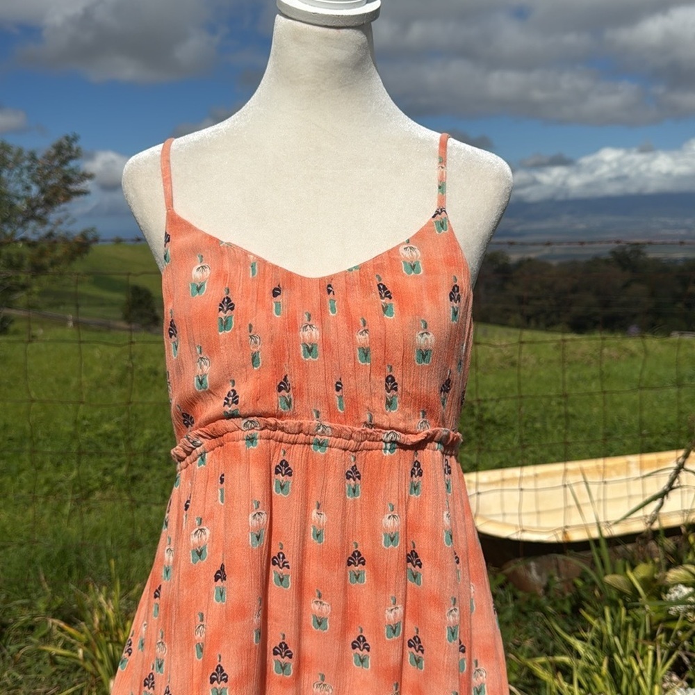 O’Neil Peach Butterfly Babydoll dress Small - Picture 2 of 6
